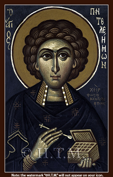 Panteleimon lithographed print-by Kontoglou (wallet size)