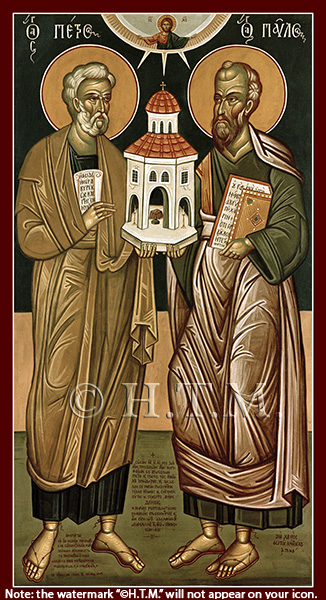 Peter and Paul, by Kontoglou lithographed print (wallet size)