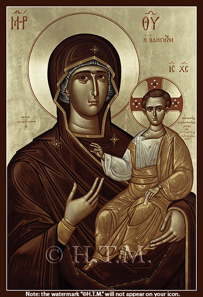 Directress, by Kontoglou lithographed print (wallet size)