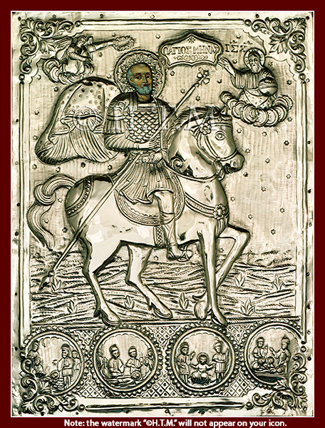 Menas on a horse