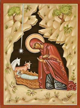 Nativity of our Saviour lithographed print, detail