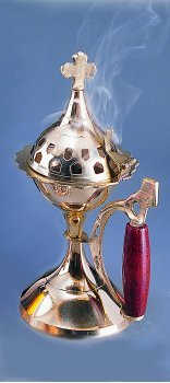 Brass Home Censer with wooden handle